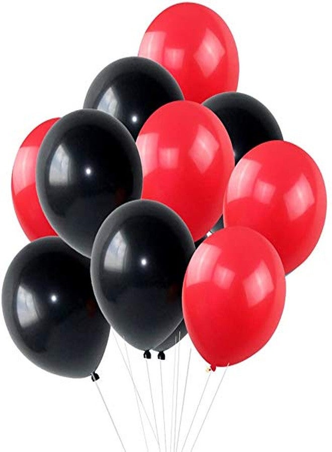 HEMITO Premium Metallic Latex Balloons Pack Of 100 Red, Black Balloons for Decoration (Red,Black, Pack Of 100) - Image 1